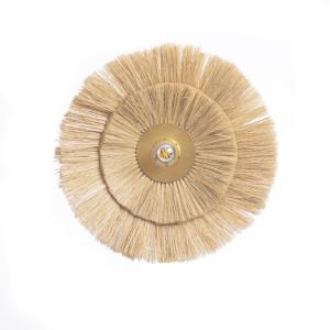 Applique murale en herbe et fer or naturelle 44x14x44 cm