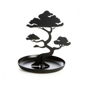 Arbre à bijoux bonsai en métal noir