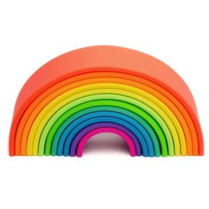 Arc-en-ciel en silicone à empiler Néon (12 pièces)
