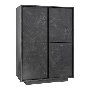 Argentier  4 portes aspect marbre gris anthracite