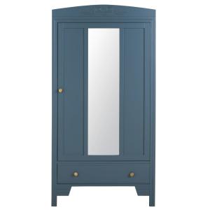 Armoire 1 porte 1 tiroir bleu L92