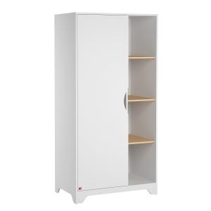 Armoire 1 Porte et 3 Étagères Ouvertes H179.5cm - Blanc