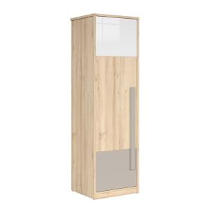 Armoire 1 porte stratifiés beige et gris