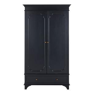 Armoire 2 portes 1 tiroir noir charbon L104
