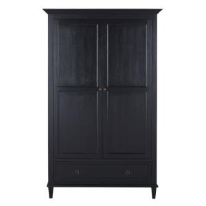 Armoire 2 portes 1 tiroir noire L115