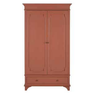 Armoire 2 portes 1 tiroir terracotta L104
