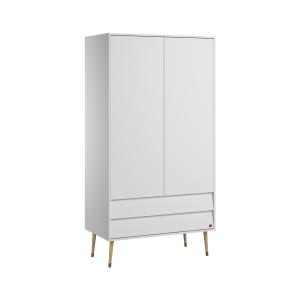 Armoire 2 Portes 2 Tiroirs avec Penderie -  L100 x H191 cm…