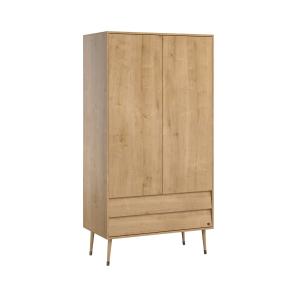 Armoire 2 Portes 2 Tiroirs avec Penderie -  L100 x H191 cm…