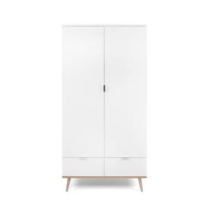 Armoire 2 portes 2 tiroirs   barre penderie H180 x L90 cm -…