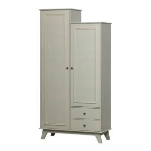Armoire 2 portes 2 tiroirs en bois couleur argile 98x41x190…