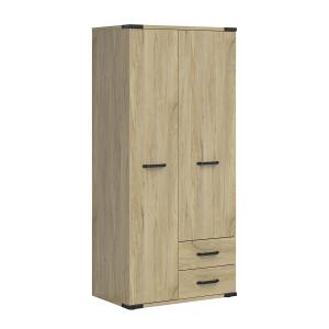 Armoire 2 portes 2 tiroirs stratifiés beige