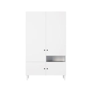Armoire 2 portes avec étagères L120 x H200cm effet bois bla…