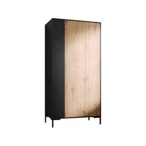 Armoire 2 portes avec étagères L90 x H184cm effet bois et n…
