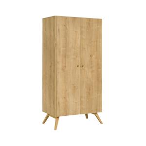 Armoire 2 portes avec penderie et 7 niches  L101 cm - Marron