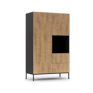 Armoire 2 portes avec penderie et étagères L120 x H200cm ef…