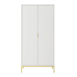 Armoire 2 portes blanc et doré