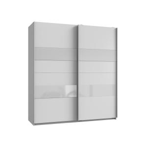 Armoire 2 portes coulissantes avec insert - L180 cm - Blanc