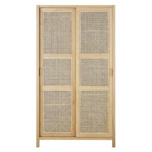 Armoire 2 portes coulissantes et cannage en rotin L100