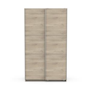 Armoire 2 portes coulissantes - L116,5 cm - Effet Chêne