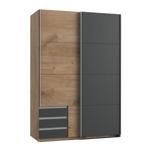 Armoire 2 portes coulissantes - L135 cm - Gris Anthracite