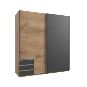 Armoire 2 portes coulissantes - L179 cm - Gris