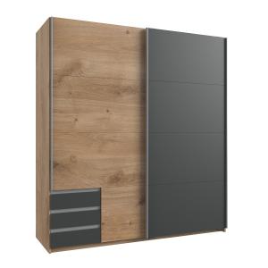 Armoire 2 portes coulissantes - L179 cm - Gris Anthracite