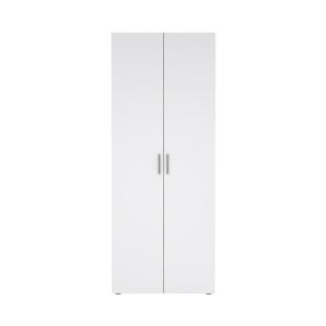 Armoire 2 portes décor chêne et blanc brillant H200,9 cm