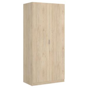 Armoire 2 portes effet bois beige 190x52 cm