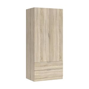 Armoire 2 portes effet bois beige 81x52cm