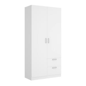 Armoire 2 portes effet bois blanc 222x52h215 cm