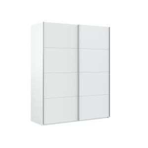 Armoire 2 portes effet bois blanc brillant 150x60 cm