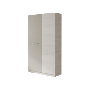 Armoire 2 portes effet bois blanc, marron 90x52 cm