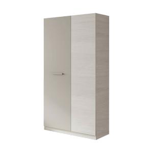 Armoire 2 portes effet bois blanc, marron 90x52h200 cm