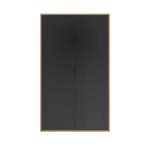 Armoire 2 portes effet bois noir mat avec penderie et étagè…