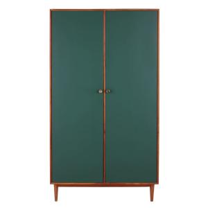 Armoire 2 portes en bois d'acacia massif  bicolore L98
