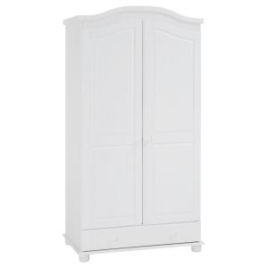 Armoire 2 portes en bois massif, blanc