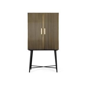 Armoire 2 portes en bois recouvertes de bronze et dessus en…