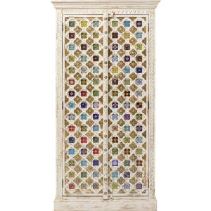 Armoire 2 portes en manguier massif mosaiques