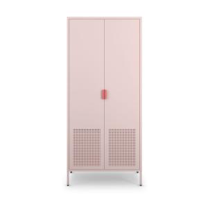 Armoire 2 portes en métal H180cm - Rose blush