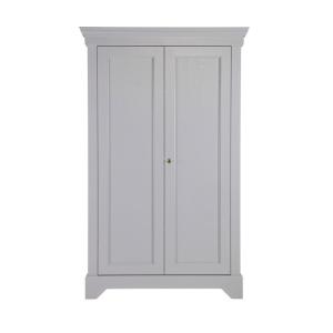 Armoire 2 portes en pin gris béton