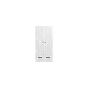 Armoire 2 portes et 2 tiroirs en bois blanc