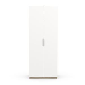 Armoire 2 portes - L79,4 cm - Effet Blanc et Chêne