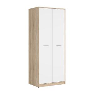 Armoire 2 portes stratifiés beige et blanc