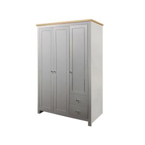 Armoire 2 tiroirs en effet chêne et gris