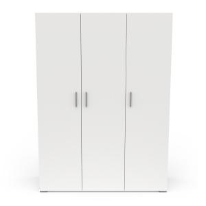 Armoire 3 portes avec penderie - L135 x H186 cm - Blanc