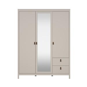 Armoire 3 portes dont 1 miroir et 2 tiroirs L150 cm - Taupe