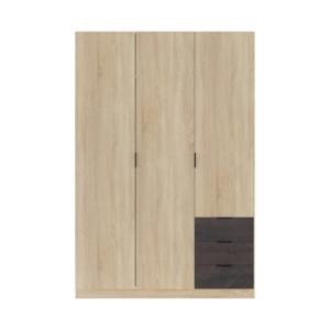 Armoire 3 portes effet bois beige 121 x52 cm
