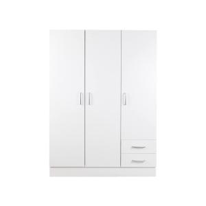 Armoire 3 portes effet bois blanc 120x50 cm