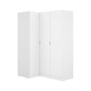 Armoire 3 portes effet bois blanc 195x91 cm