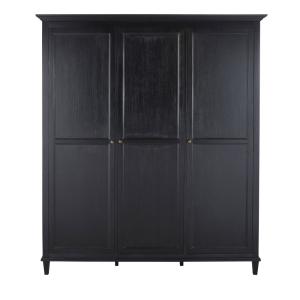 Armoire 3 portes noire L179